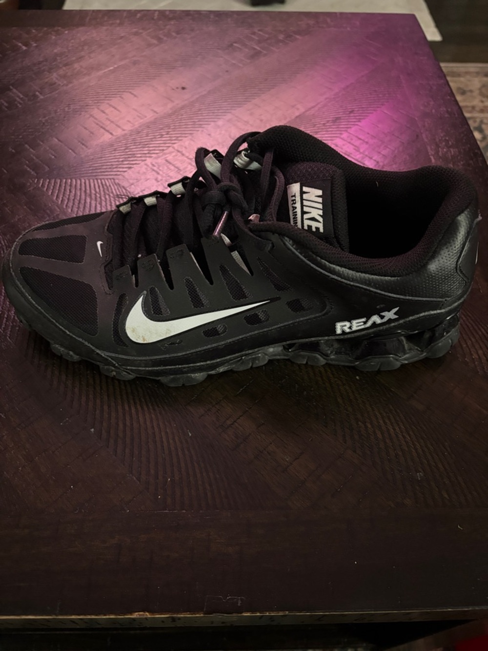 Nike Black and White Reax Running Shoe